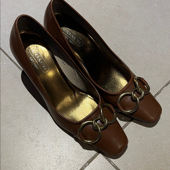 Coach Shoes - Coach Madyline Made in Italy- brown leather shoes- great condition - size 6,5